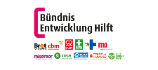 Logo Bündnis Entwicklung Hilft mit Logos aller zehn Mitgliedsorganisationen und dem Schriftzug 20 Jahre.